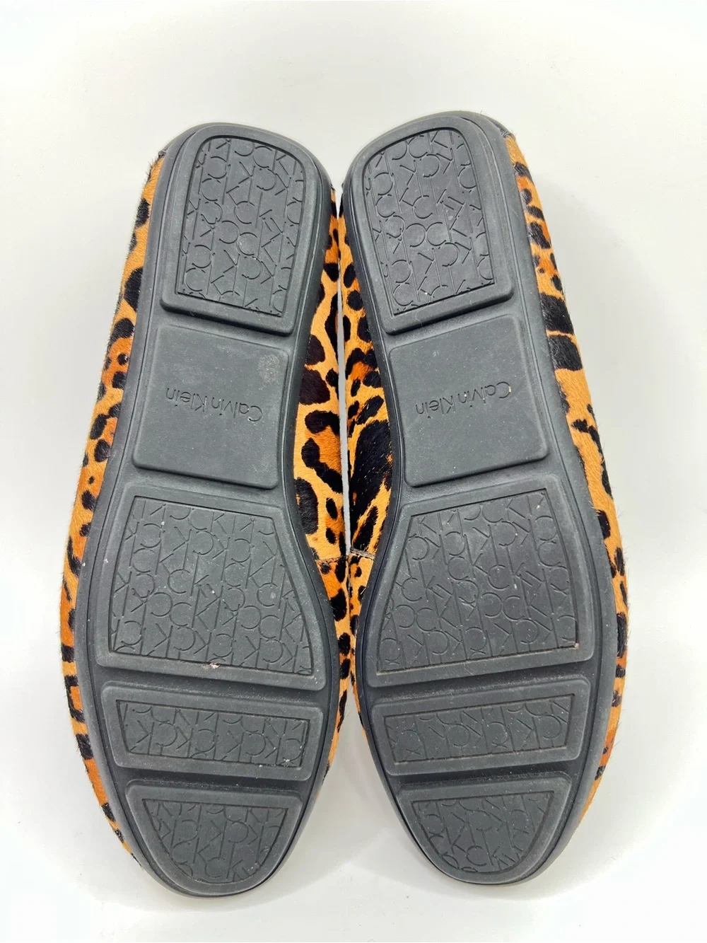Calvin Klein Lisette Leopard Print Calf Hair Slip On Loafer Womens Size 8